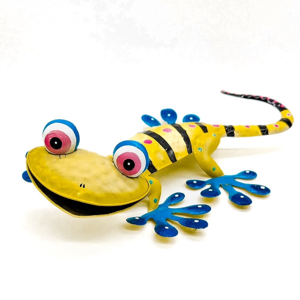 Large Metal Continental Art Center Colorful Wall Decor Lizard Garden Stakes